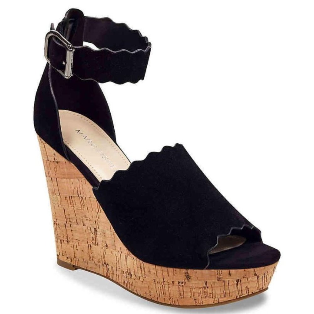 Marc Fisher Haya Scalloped Espadrille Wedge Heel | Size 9